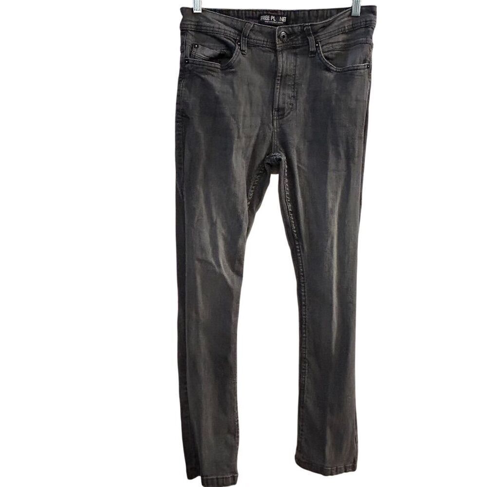 Free Planet Men's Gray Straight Jeans Size 31x30‎ Mid Rise Denim